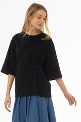 Black Side Cinched T-Shirt