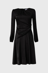 Black Side Draped Dress