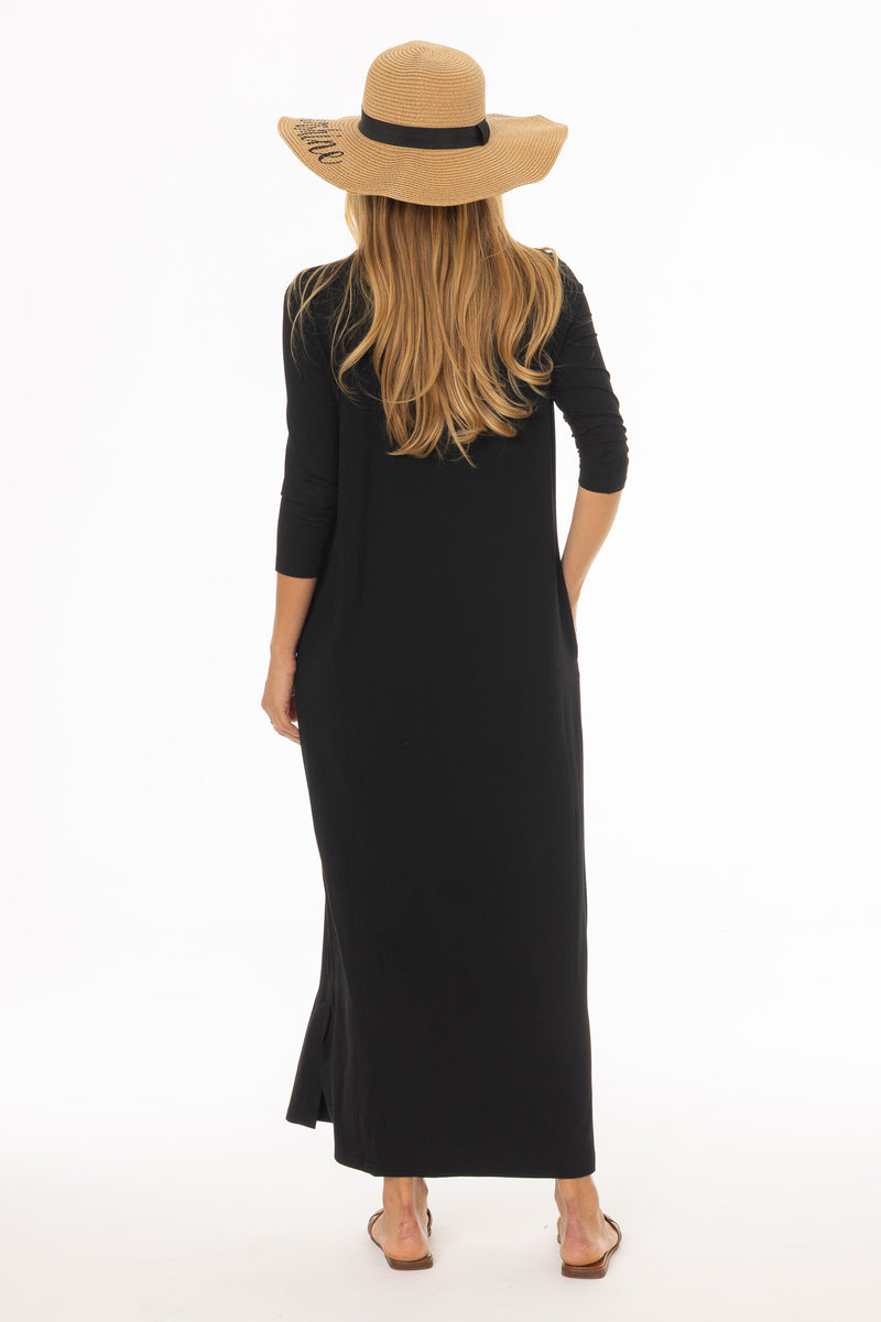 Black Side Slit Maxi Dress – BLANK