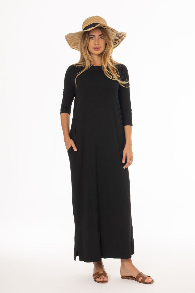 Black Side Slit Maxi Dress – BLANK