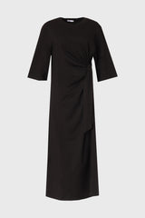 Black Side Tie T-Shirt Maxi Dress