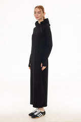 Black Side Zipper Sweatshirt Dress