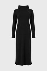 Black Side Zipper Sweatshirt Dress