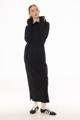 Black Side Zipper Sweatshirt Dress
