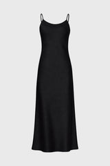 Black Silk Feel Slip Dress