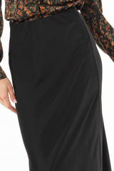 Black Silk Feel Slip Skirt