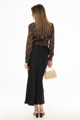 Black Silk Feel Slip Skirt