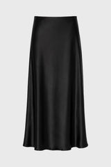 Black Silk Feel Slip Skirt