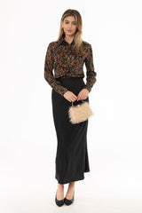 Black Silk Feel Slip Skirt