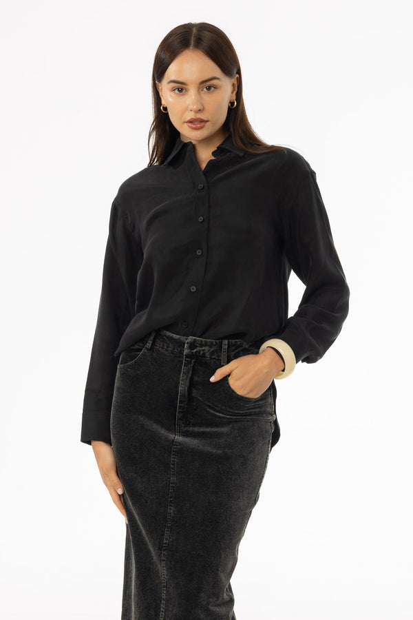 Black Slip Blouse
