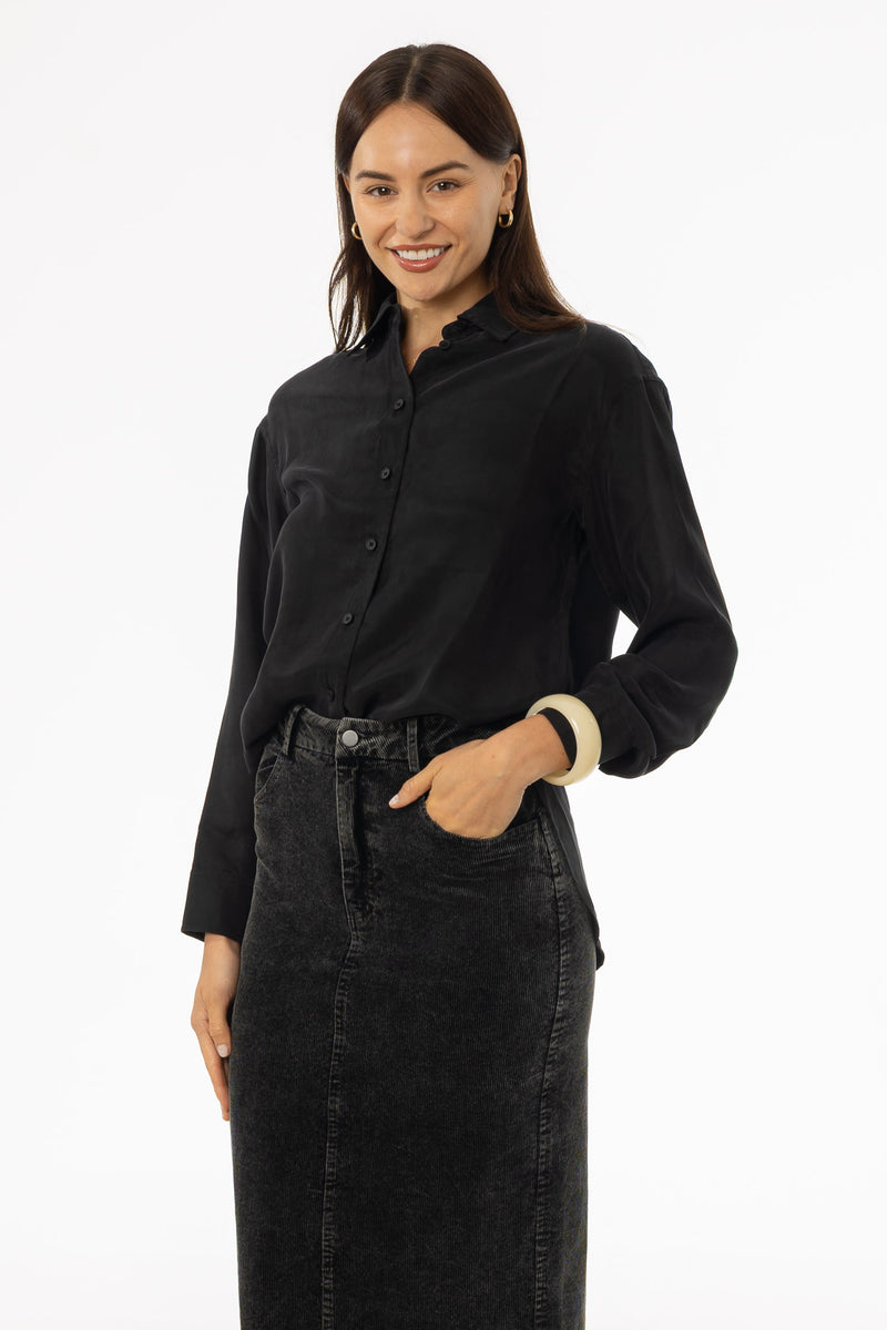 Black Slip Blouse