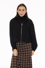 Black Soft Feel Bubble Zip Up