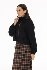 Black Soft Feel Bubble Zip Up