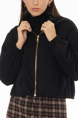 Black Soft Feel Bubble Zip Up