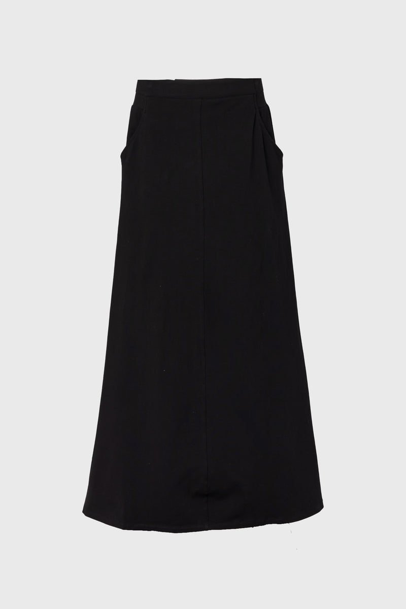 Black Soft Stretch Maxi Skirt