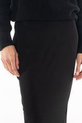 Black Solid Skirt Legging