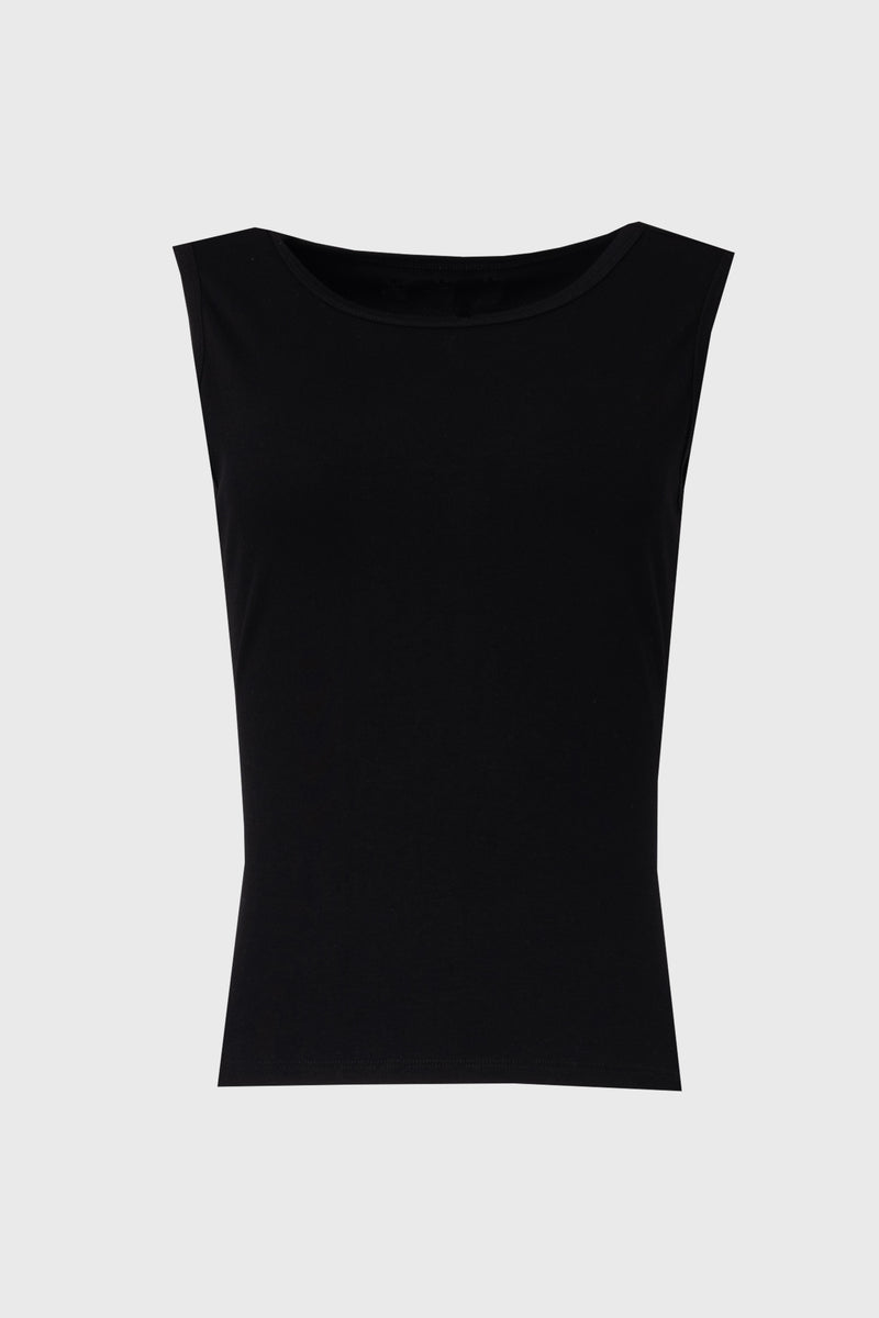 Black Solid Tank Top