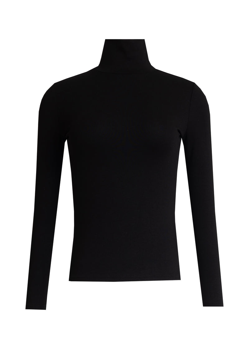 Black Solid Turtleneck