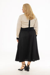 Black Sparkle Velvet Drop Waist Maxi Skirt