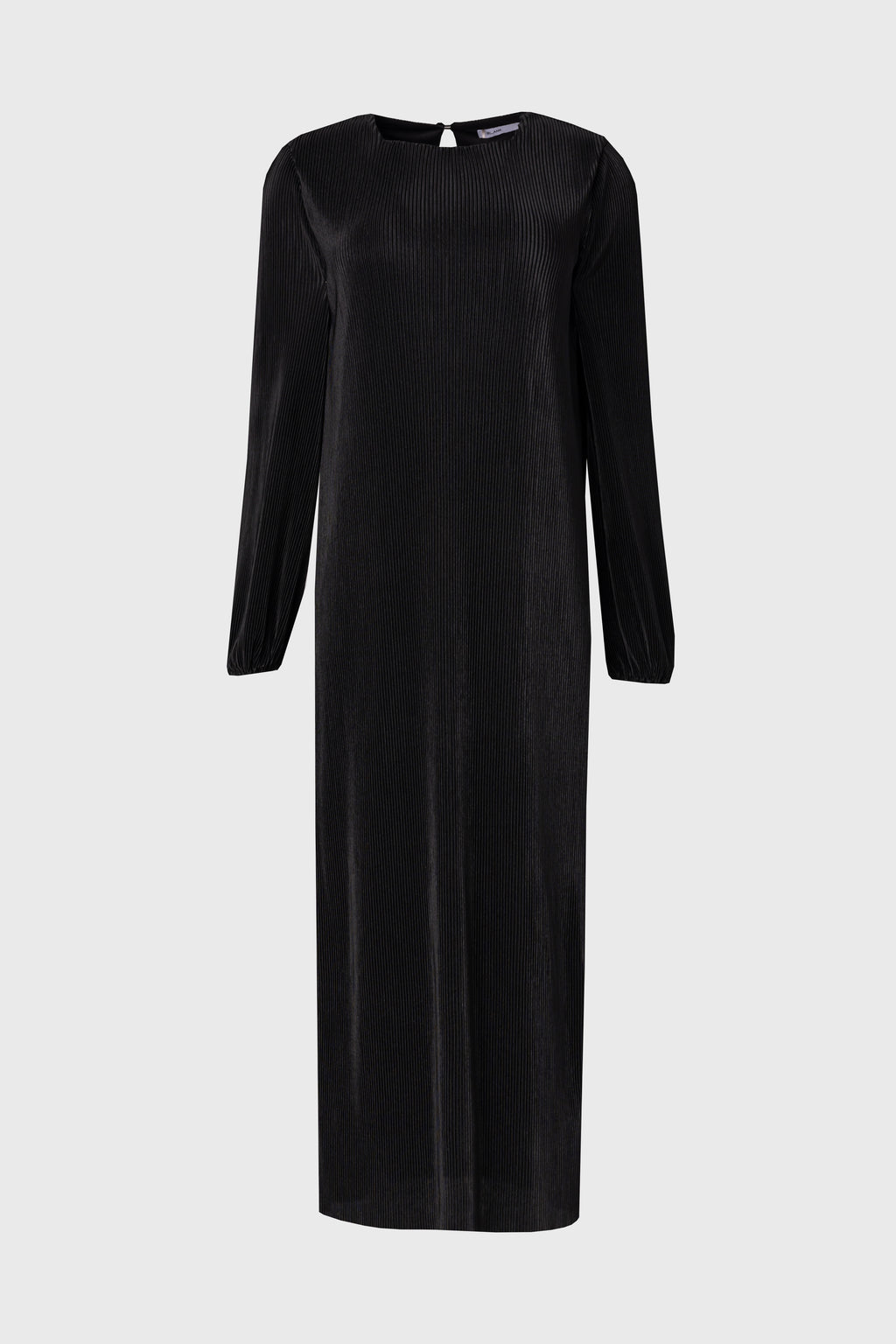 Black Square Neck Accordion Pleat Maxi Dress BLANK Black Square Neck Accordion Pleat Maxi Dress BLANK