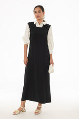 Black Square Neck Maxi Jumper