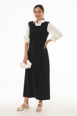 Black Square Neck Maxi Jumper