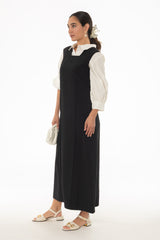 Black Square Neck Maxi Jumper