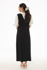 Black Square Neck Maxi Jumper