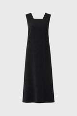 Black Square Neck Maxi Jumper
