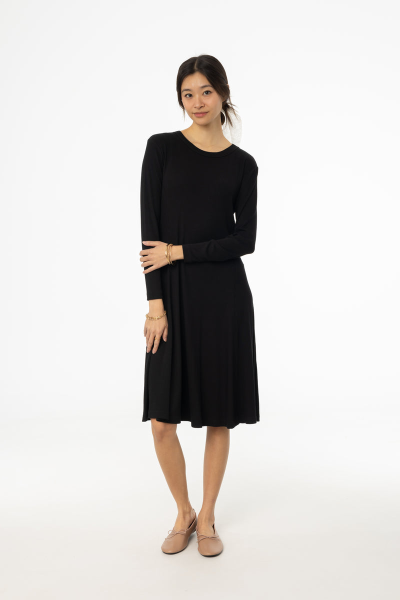 Black Stitched Flare Dress BLANK Black Stitched Flare Dress BLANK