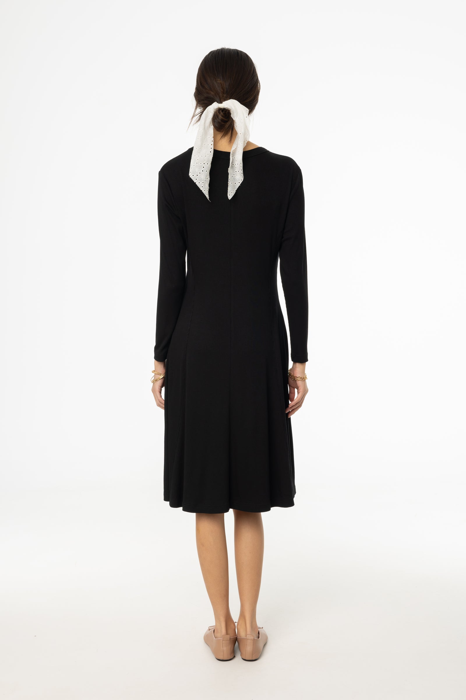 Black Stitched Flare Dress BLANK Black Stitched Flare Dress BLANK