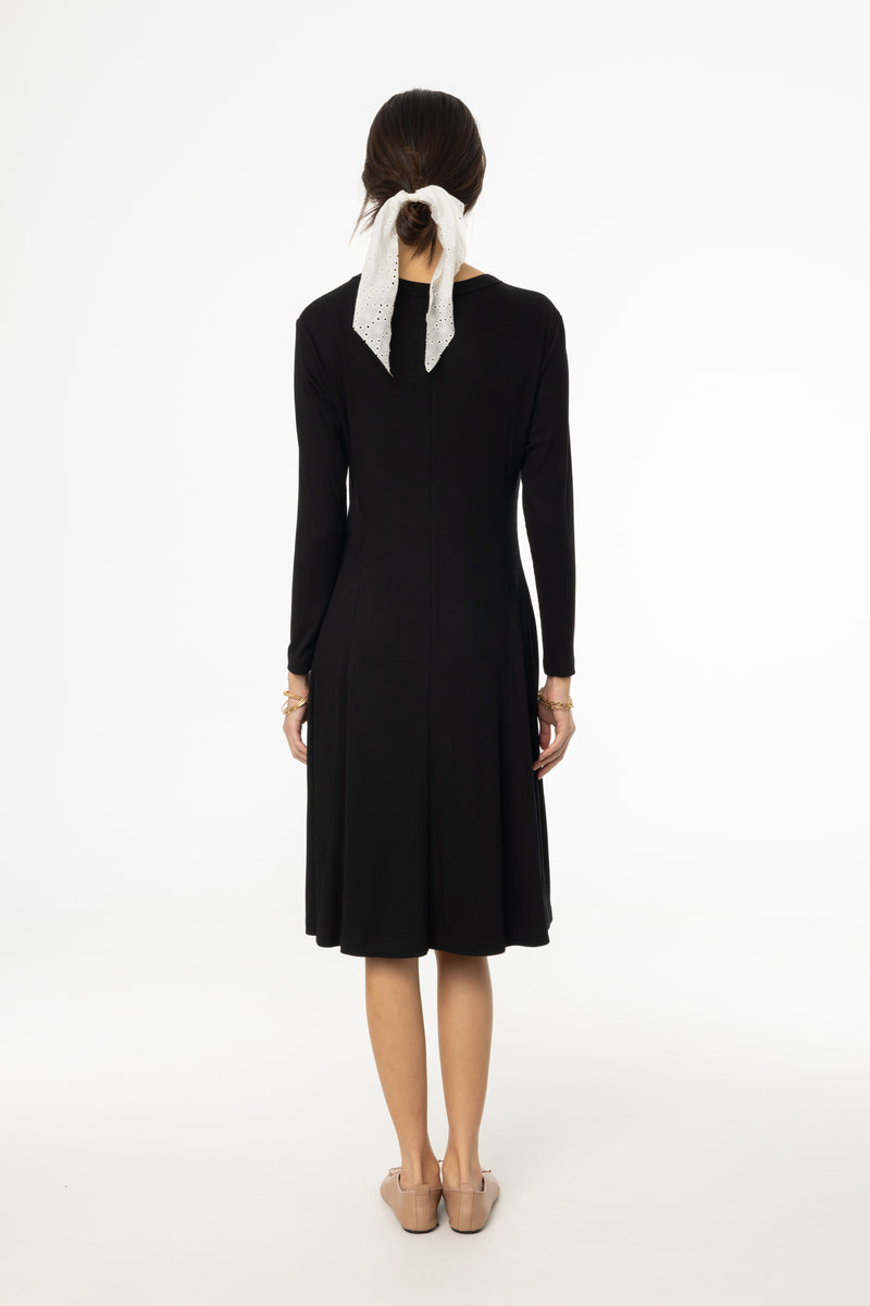 Black Stitched Flare Dress BLANK Black Stitched Flare Dress BLANK
