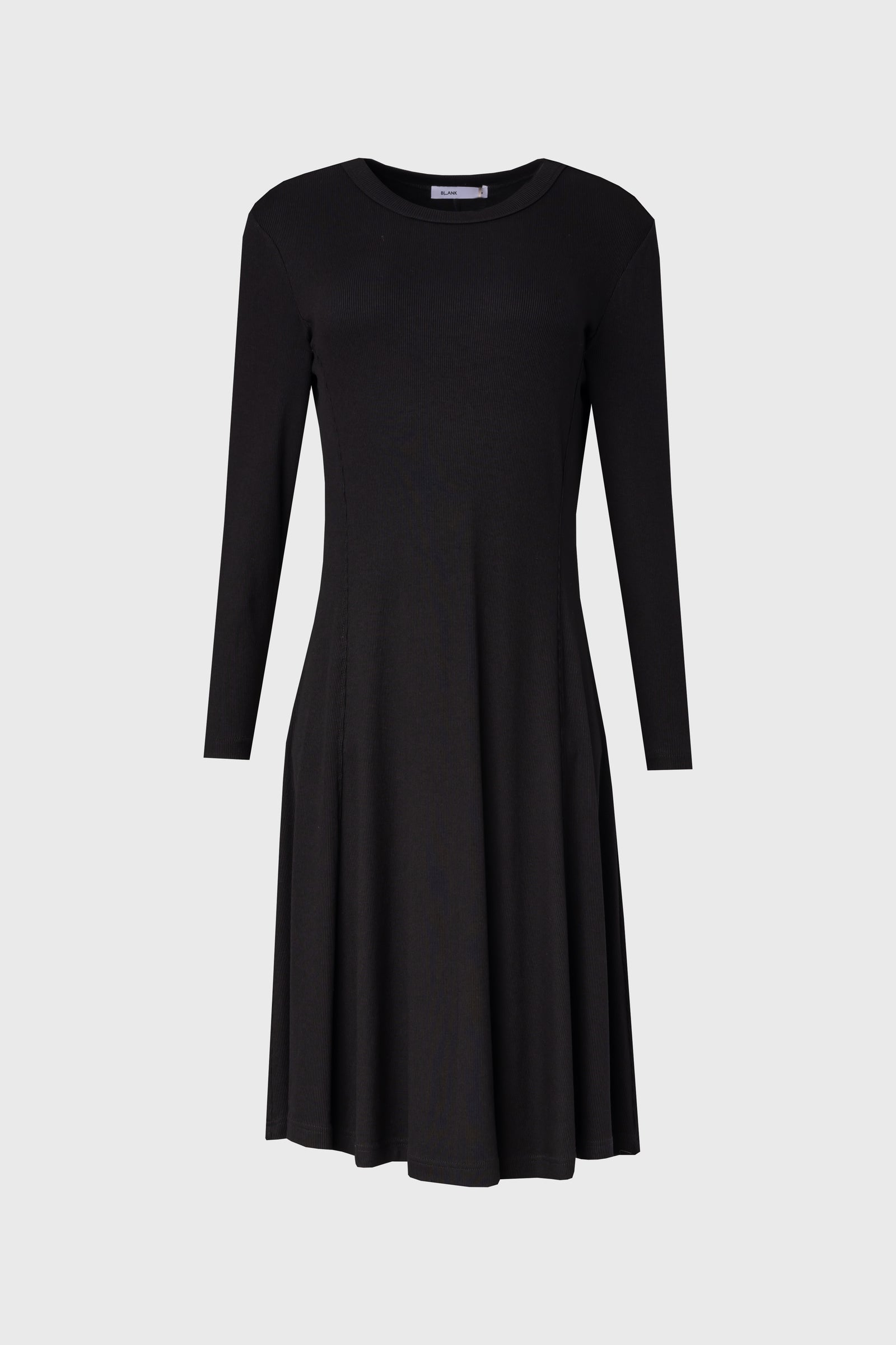 Black Stitched Flare Dress – BLANK