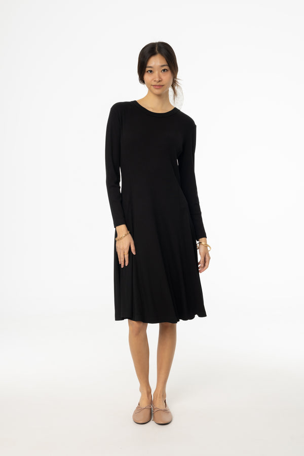 Black Stitched Flare Dress BLANK Black Stitched Flare Dress BLANK