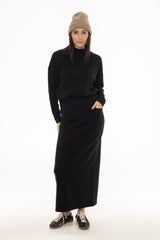 Black Sweater Maxi Skirt