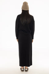 Black Sweater Maxi Skirt