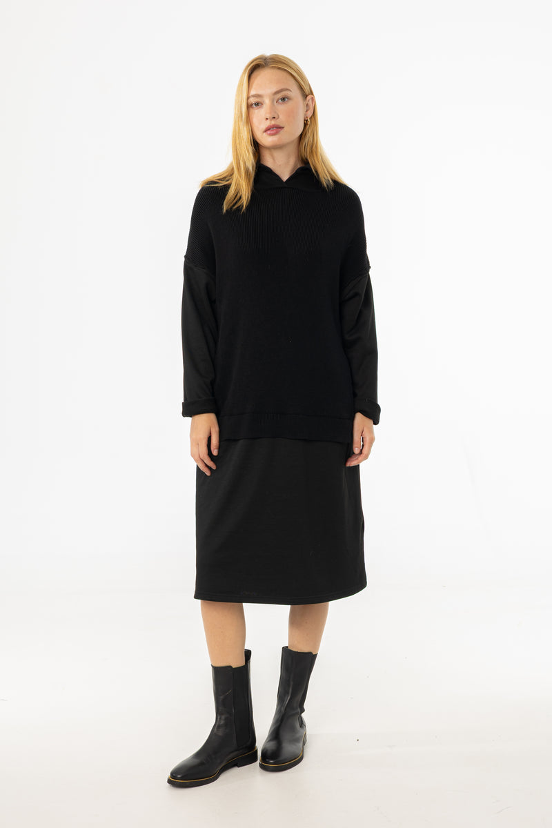 Black Sweater Shirt Dress