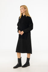 Black Sweater Shirt Dress