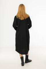 Black Sweater Shirt Dress