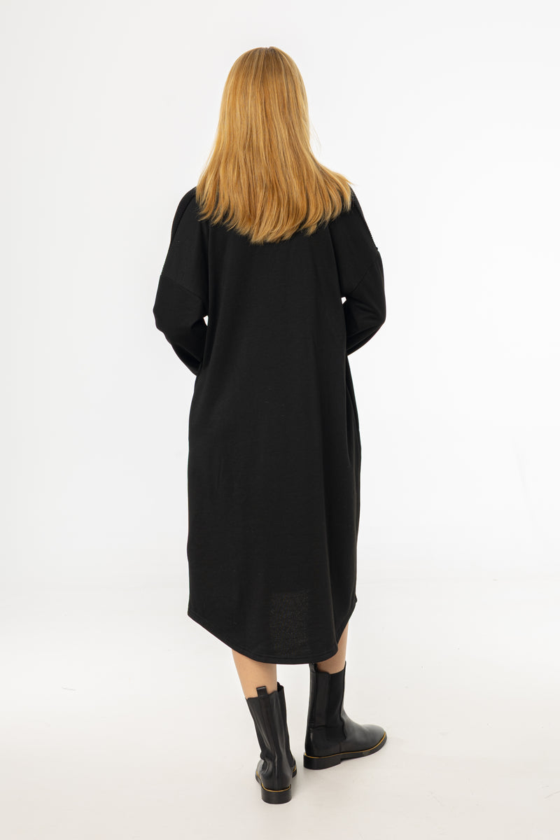 Black Sweater Shirt Dress