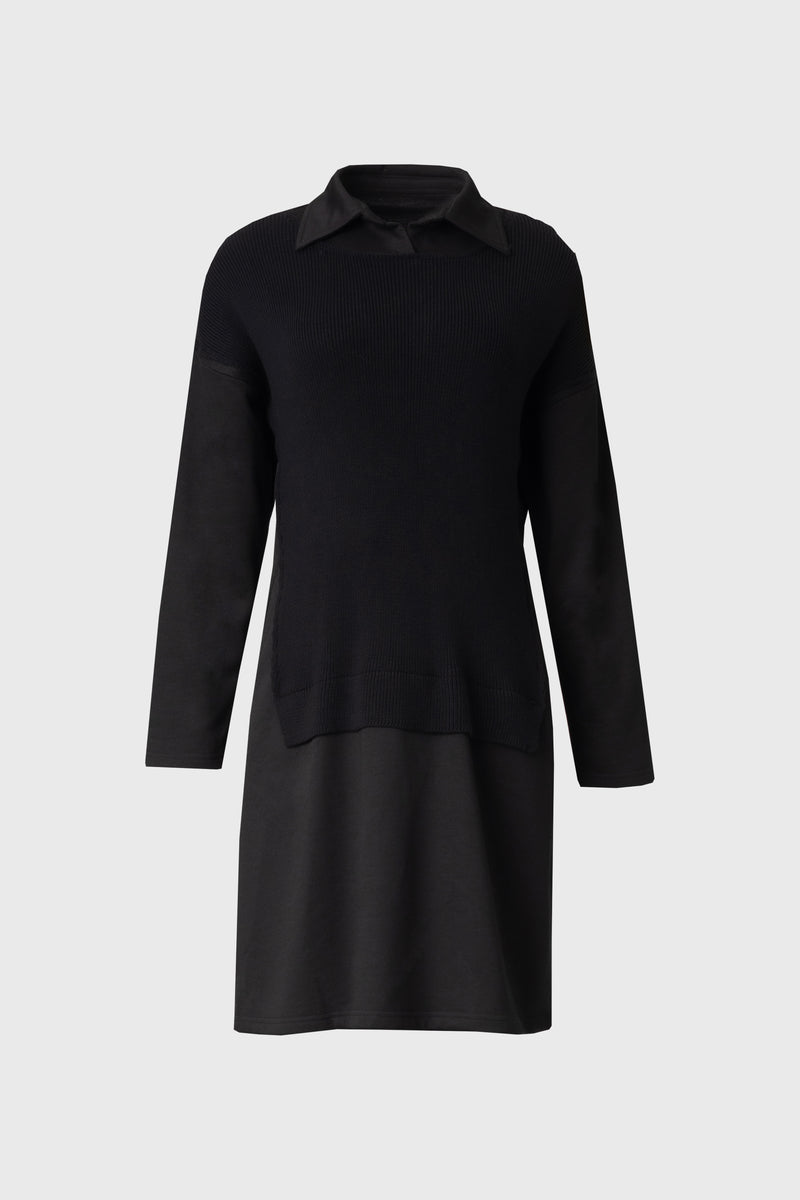 Black Sweater Shirt Dress