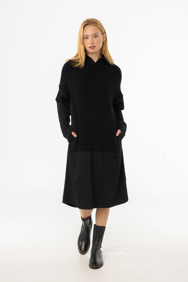 Black Sweater Shirt Dress