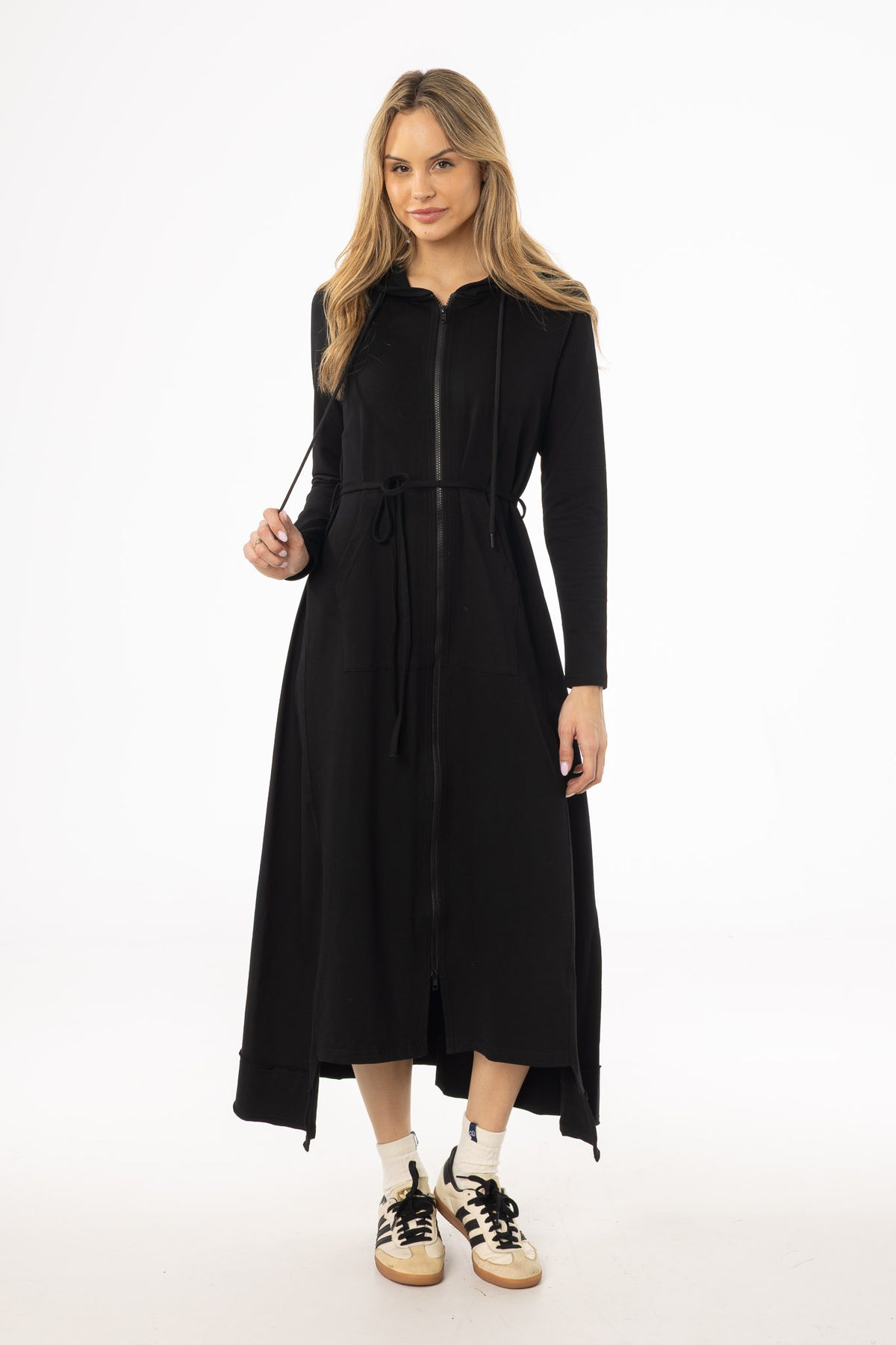 maxi sweatshirt dress Black – BLANK BackToWork DERRIERE ILLUSION BLUE | Handcrafted in Europe Size:US 54 Regular / EU 64 Regular