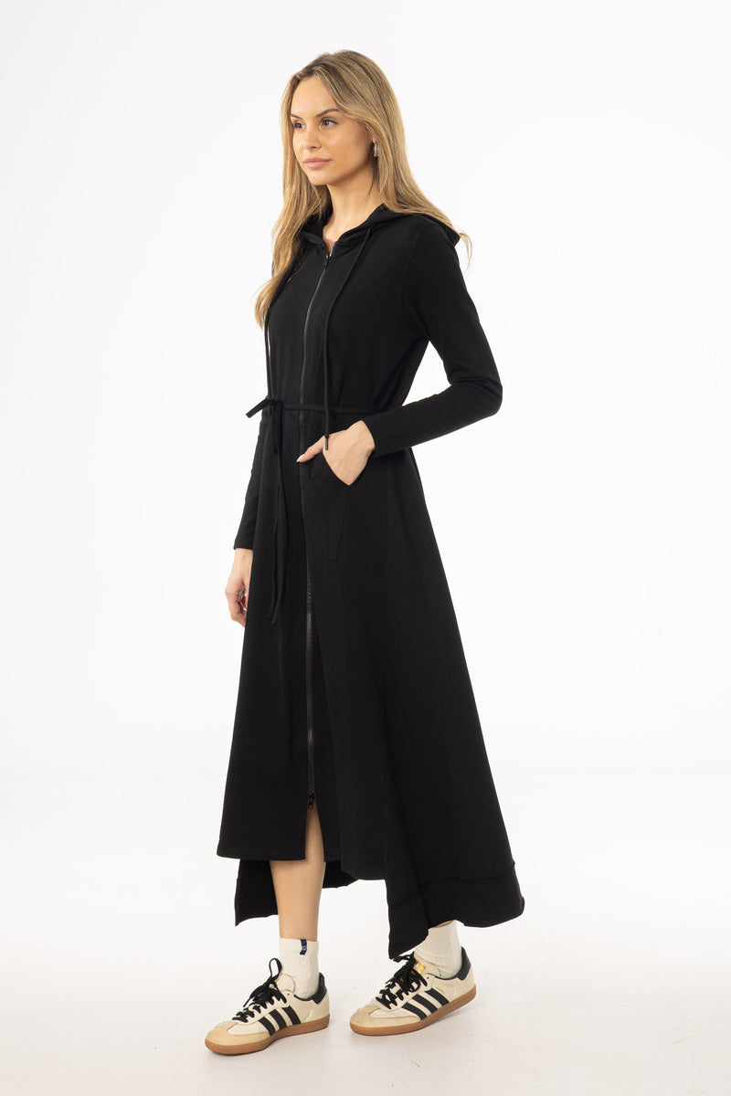 Black Sweatshirt Maxi Dress