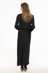 Black Textured Slip Skirt