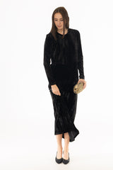 Black Textured Velour Jumper
