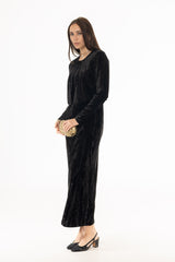 Black Textured Velour Jumper