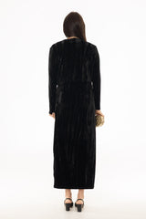 Black Textured Velour Jumper