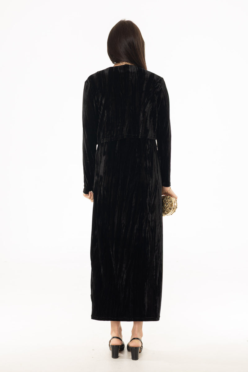 Black Textured Velour Jumper – BLANK