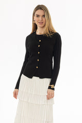 Black Thin Knit Overlay